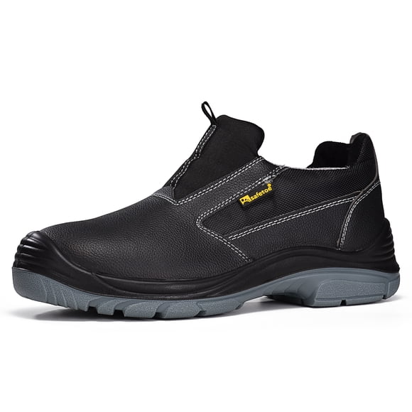 SAFETOE Men's Boots Steel Toe Work Safety Boots with Side Zipper Lightweight Slip on Safety Shoes