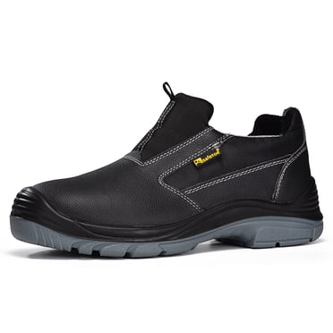 SAFETOE Men's Boots Steel Toe Work Safety Boots with Side Zipper Lightweight Slip on Safety Shoes