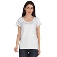 thumbnail image 1 of Inkmeso T-Shirt Basique à Encolure Dégagée Décontracté à Manches Courtes en Coton Uni T-Shirt Haut pour Femmes, 1 of 8