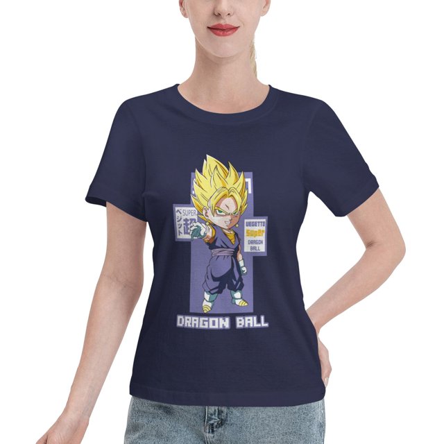 T-Shirt Basique à Manches Courtes pour Femmes Super Saiyan
