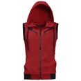 thumbnail image 3 of INSPIRE CHIC Men's Kangaroo Pocket Zip Up Drawstring Hoodie Vest, 3 of 7