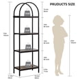 thumbnail image 2 of 4-Tier Arched Bookshelf, Industrial Style Open Bookcase with Metal Frame, Freestanding Display Shelving Unit for Living Room, Bedroom, Office Storage, 2 of 9