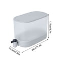 thumbnail image 3 of 4L Food Grade Plastic Water Dispenser with Built-in Faucet, Refrigerated Container for Iced Tea and Lemonade, Slim White and Gray Design, Fits Refrigerator Door, 3 of 8