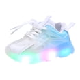 thumbnail image 1 of DXOUPM Toddler Light Up Shoes Girls Color Block Fashionable Mesh Sneakers for Tennis Running, 1 of 2
