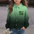 thumbnail image 4 of RXMEKW Chemise à Manches Longues Imprimée de la Saint-Patrick pour Garçons avec Col Rabattu, 95 % Coton 5 % Élasthanne, Vert, 4 of 7