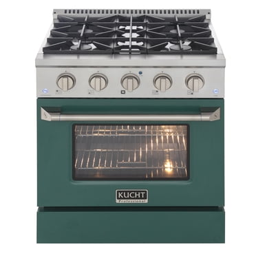 KUCHT Professional 30 in. 4.2 cu. ft. Propane Gas Range with Convection Oven and Green Door