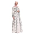 thumbnail image 2 of Lace Maxi Dress for Women Muslim Women Lace Sequin Cardigan Maxi Dress Kimono Open Abaya Robe Kaftan Dubai, 2 of 9