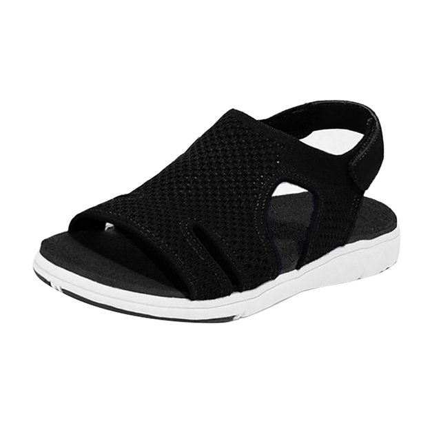 Leutsin Summer Ladies Sandals Breathable Elastic Webbing Platform Casual Sandals