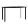 thumbnail image 2 of vidaXL 7 Piece Garden Dining Set Black Steel and Textilene, 2 of 5