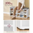 thumbnail image 3 of VASAGLE Shoe Bench,  Shoe Rack Bench, 15 Compartments, White and Gray ULHS15WT, 3 of 6