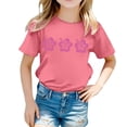 thumbnail image 1 of MEZZALL T-Shirt pour Tout-Petites Filles à Imprimé Floral, Col Rond, Manches Courtes, T-Shirt Décontracté, Hauts Tendance, 3-4 Ans, 1 of 5