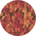 thumbnail image 1 of Ahgly Company Tapis Rond Lavable en Machine Intérieur Transitionnel Orange, 4 Pieds Rond, 1 of 7