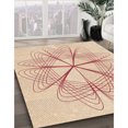 thumbnail image 3 of Ahgly Company Tapis d'Intérieur Lavable à la Machine, Carré, Transitionnel, Pêche Beige, Tapis de Zone, 6 Pieds Carré, 3 of 7