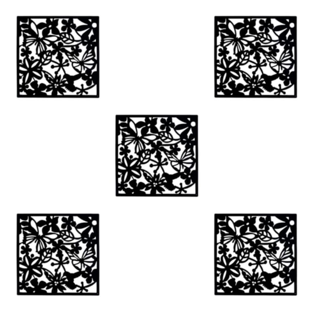 ZheElen 4piece Lightweight Hanging Divider Screens For Versatile Space Foldable Black Butterflies 5Set
