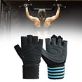 thumbnail image 1 of Quzzie Workout Gloves Exercise Gloves Non Slip Half Finger Weight Lifting Gloves Gym Gloves Full Palm Protection Polyester Lightweight Sturdy Suitable for Tr XL Blue, 1 of 8