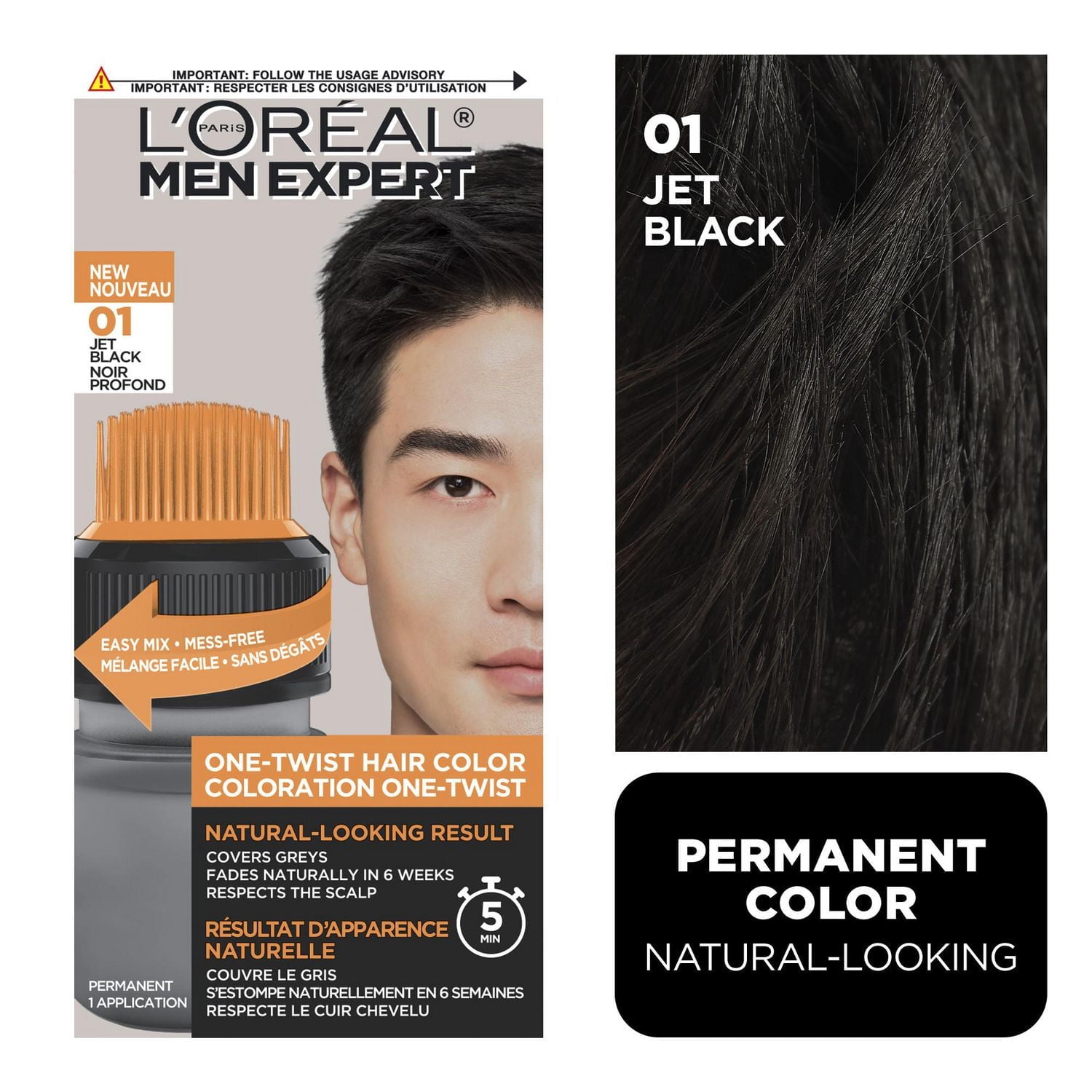 L'Oréal Paris Men Expert, Coloration Permanente, 1un