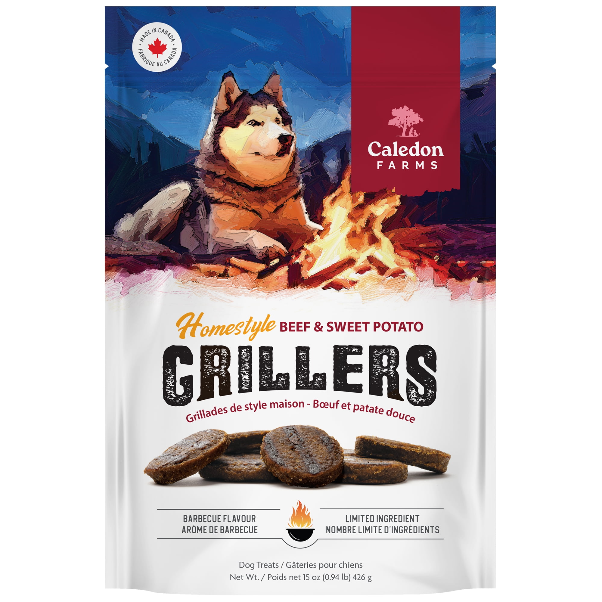 Caledon Farms Soft & Chewy Homestyle Beef & Sweet Potato Grillers 425g Dog Treats
