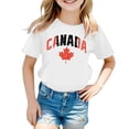 thumbnail image 4 of T-shirt à Manches Courtes pour Filles de la Fête du Canada, Col Rond d'Été, Coupe Décontractée, Chandails de Base, 4 of 4