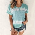 thumbnail image 1 of SMihono Hauts pour Femmes Été Décontracté Mode Féminine T-shirt à Manches Courtes Imprimé Col Rond Hauts Décontractés T-shirt Oversize pour Femmes 2023, 1 of 4