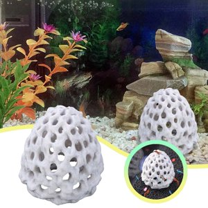 Riforla Dome Hide Habitat Hideout Aquarium Fish Hide out with Suction Cup Fish Tank Tunnel Aquarium Poissons Accessoires pour G Pet Autres Blanc