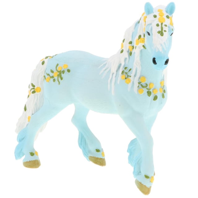 Tachiuwa 5 Inch Plastic Elf Horse Model Animal Figure Kids Educational Toy Home Decor Blue