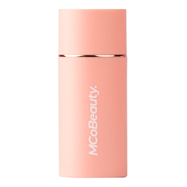 MCoBeauty Baby Face Multi-Use Cream Stick in creamy blush shade, shown front-facing in a soft pink rectangular matte container with white branding and a slim rose gold band near the cap, featuring a lightweight, blendable formula for a natural radiant glow on cheeks and lips, often used for quick colour touch-ups.