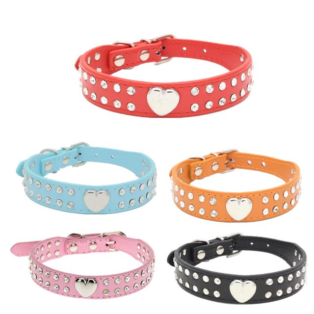 Pet Collar Shiny Crystal Loving Heart Collar For Dog Cat