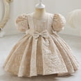 thumbnail image 1 of Robes pour Filles Robes de Demoiselle d'Honneur pour Bébés Filles Robes de Fête Robe de Concours à Manches Bouffantes avec Nœud Papillon, 1 of 4