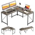 thumbnail image 1 of Bestier 95.2 inch L-Shaped Computer Desk with Monitor Stand Gray, 1 of 7