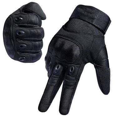 Gants de moto Gants de sport pour hommes Gants tactiques à doigt complet avec dos rembourré adaptés à la moto, au paintball et à d'autres activités de plein air (M)-Noir