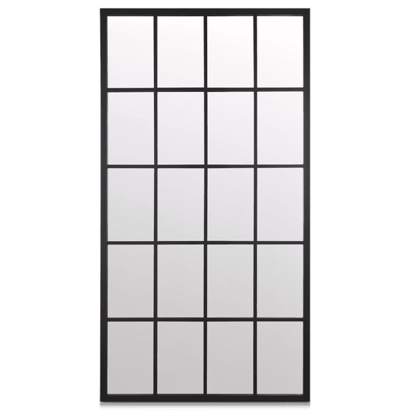 Bouclair Black Windowpane Mirror 60 X 32 in (152.4 X 81.3 cm)