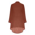 thumbnail image 4 of Pompotops Chemise Longue Décontractée d'Été pour Femmes, Col Rond, Ample, Couleur Unie, Boutonnée, Manches Longues, Blouse, Liquidation, 4 of 6