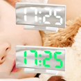 thumbnail image 3 of Bgsha 1PC Led Electronic Clock Desktop Clock Simple Alarm Clock Curved Screen Clock, 3 of 9