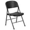 thumbnail image 1 of HERCULES Series 330 lb. Capacity Black Plastic Folding Chair with Charcoal Frame, 1 of 9