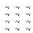 thumbnail image 2 of 12PC Simulation Bird White Bird Feather Bird Tied Branch Bird, 2 of 8