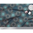 thumbnail image 3 of Soimoi Blue Poly Georgette Fabric Sun Mandala Print Sewing Fabric Yard 42 Inch Wide, 3 of 5