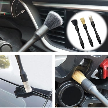 EGNMCR Car Detail Brush 3-piece Wheel Hub Brush Soft Bristle Slit Brush Interior Cleaning Scrubbing Tool Cleaning Set Detail brush