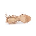 thumbnail image 4 of BLISSFUL STEP Sandales à Petits Talons à Brides et à Lacets pour Femme Nude (Taille 9,5), 4 of 7