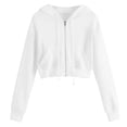 thumbnail image 1 of Timegard Zip up Hoodies for Women Plus Size Cropped Sweatshirts Long Sleeve Shirts Pullover Solid Color, 1 of 8