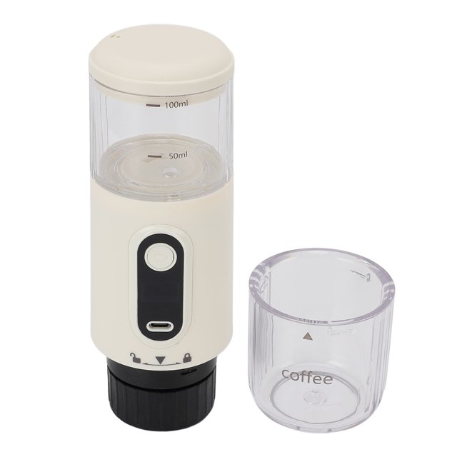 Portable Electric Espresso Machine, Rechargeable Travel Coffee Maker, Handheld Car Coffee Maker for Camping Hiking Office Powder and Capsules Compartment