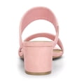 thumbnail image 2 of BLISSFUL STEP Women's Shoes Dual Straps Mid Block Heel Slide Sandals Light Pink 5.5, 2 of 8