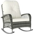 thumbnail image 1 of Outsunny Rattan Rocking Chair with Soft Cushion for Garden, Khaki, 1 of 10