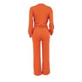 thumbnail image 4 of Besolor Ensemble 2 Pcs pour Femme, Haut Décontracté à Col Ras du Cou à Manches Longues et Pantalon à Jambe Grand à Cordon, Ensemble de Détente Survêtement, 4 of 7