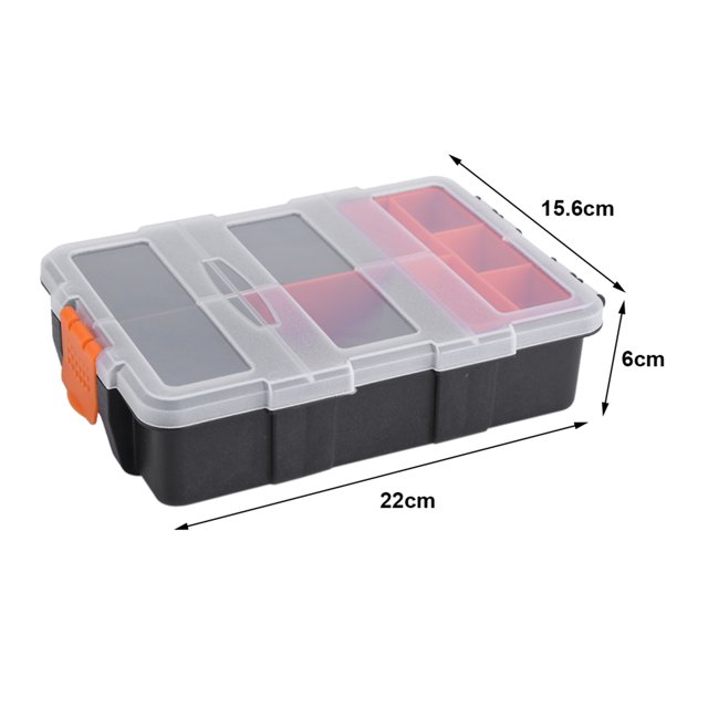 Components Storage Box Small Parts Tool Box Two Layer Plastic Heavy Duty Components Storage Box Case Organizer Small Parts Tool Box
