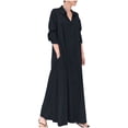 thumbnail image 1 of PVCS Chemise Habillée pour Femme Jupe Longue Manche Longue Poche Automne Printemps Col de Chemise, 1 of 9