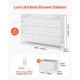 thumbnail image 2 of VEVOR Commode Haute à 9 Tiroirs Commode en Tissu à 9 Tiroirs avec Bac, DEL et Prise Blanc, 2 of 9