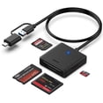 thumbnail image 1 of Memory Card Reader,BENFEI 4in1 USB USB-C to SD Micro SD MS CF Card Reader Adapter Compatible with iPhone 15 Pro/Max, MacBook Pro/Air 2023, iPad Pro, iMac, S23, XPS 17, Surface Book 3 and More, 1 of 9