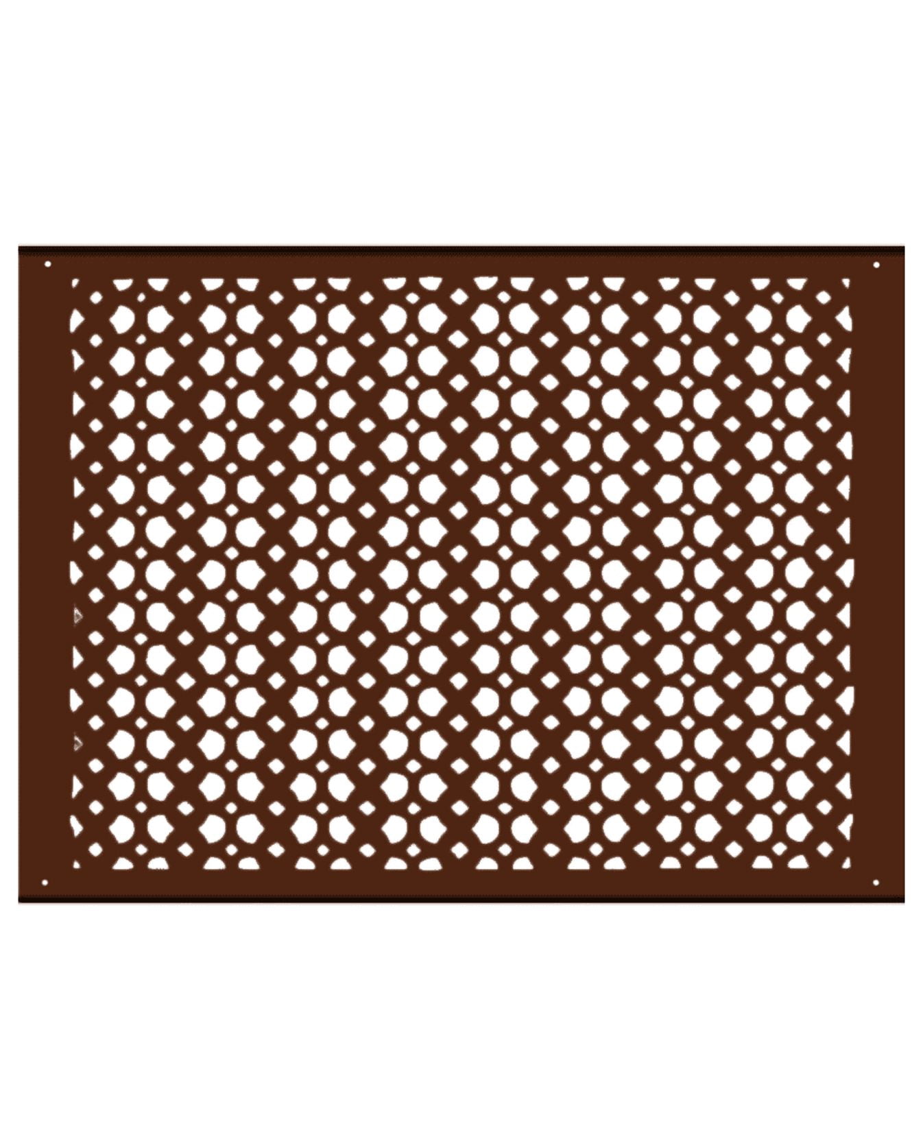 Grille à Retour d'Air 14′′x20′′ avec Trous et Vis, Taille de Plaque Frontale 16′′x22-3/4′′, Couvercle Décoratif de Conduit de CVC, Évent en Fonte Enduit de Poudre Repeintable pour Murs, Plafonds, Planchers – Motif Champignon Tudor VR100