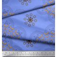thumbnail image 2 of Soimoi Rayon Fabric Leaves & Sacred Geometry Geometric Printed Fabric 1 Yard 42 Inch Wide, 2 of 3