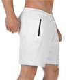 thumbnail image 3 of ohmzyzo Men's Athletic Running Shorts Workout Gym Short Quick Dry Lightweight Tennis Basketball with Zipper Pockets, 3 of 7